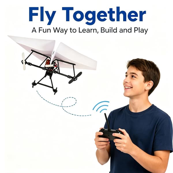RC Papirflysæt, DIY RC Fly til Hobbyfolk, Piloter, Begyndere 1-BATT Black