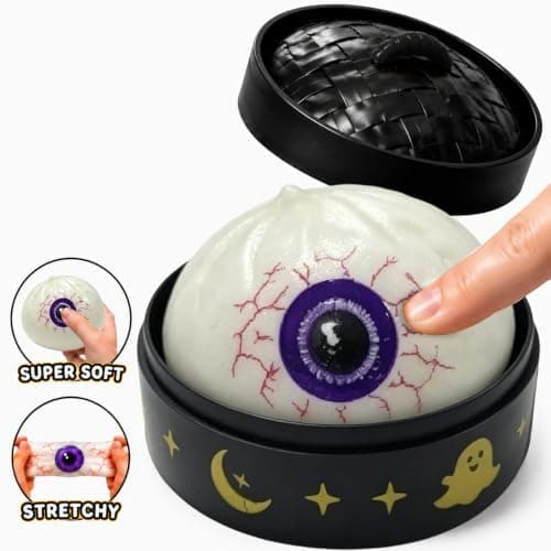 Halloween Spooky Ghost Dumpling Squishies Legetøj, Dumplings Stressbolde til Voksne Fidget Legetøj med Damper, Aflastning Fidget Sensorisk til Helligdage & 17#white