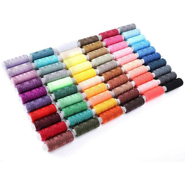 60 stk DIY sytrådsett, tråder polyester sytråder for symaskin