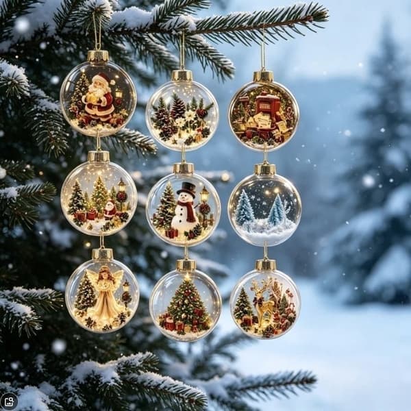 Julkalender 2026, 24 dagars mystisk överraskningsnedräkning i akryl, platt design