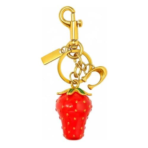 Väskberlock, söta handväskberlocker, väsktillbehörsberlocker, väskkedjor, handväskberlocker Strawberry C - Gold