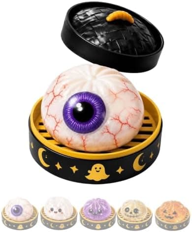 Halloween Spooky Ghost Dumpling, Farverige Dumplings Stressbolde med Mad Damper (Sort) Black