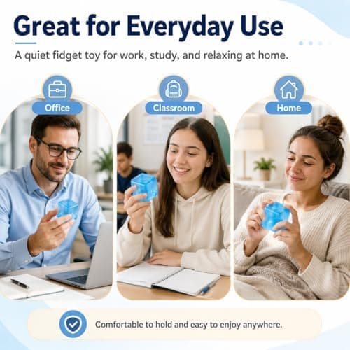 Isbit Squishy, Klemme Stress Terning til Angstlindring, Blødt Squishy Fidget Legetøj til Voksne, Sensorisk Gelkugle til Fødselsdagsgave, Skrivebord Light Blue