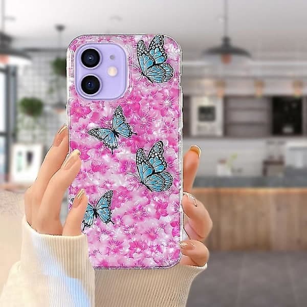 För iPhone 12 IMD Shell Mönster TPU Mobiltelefonfodral