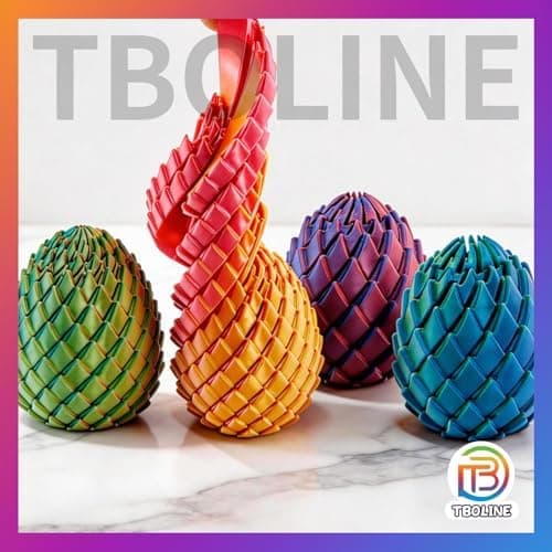 Twisty Fidget Egg, 3D-printat halt äggfidget, påskdrakägg, påskkorgsfyllare, stresslindrande skrivbordsfidgetleksak för 4 Pcs a