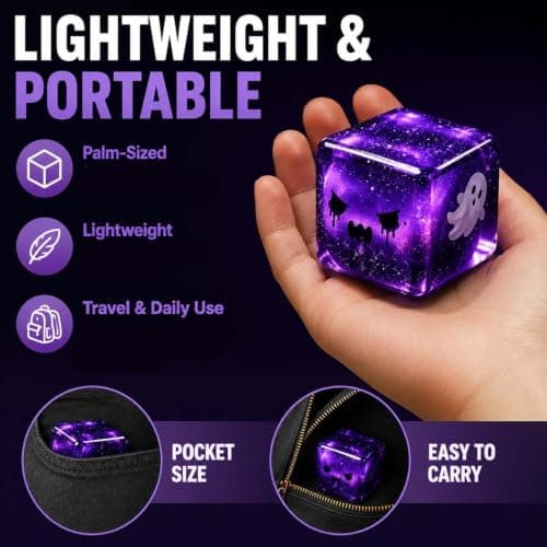 Halloween Squishy Cube, Glitter Spöke Fidget Leksak, 2.17 Tum, E E