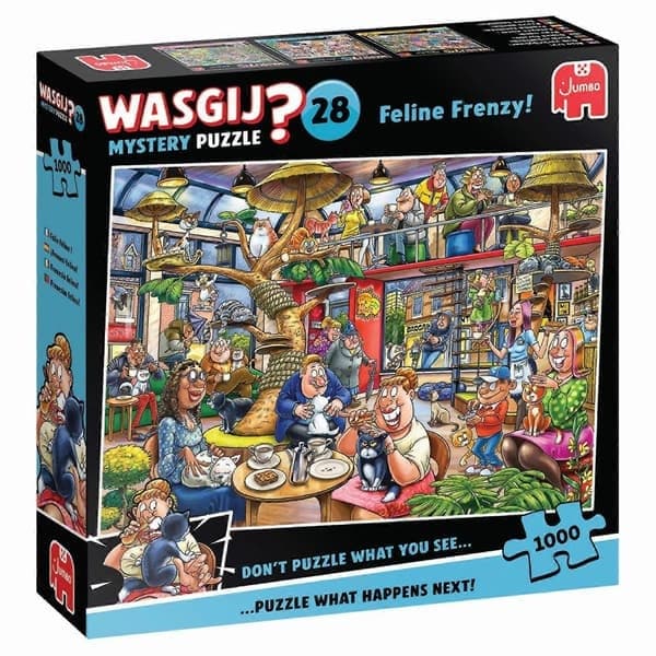 Feline Frenzy 1000 bitars pussel, 28 mystiska bitar utmaning