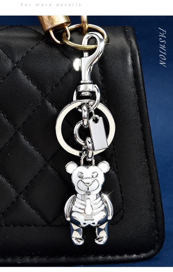 Väskberlock, söta handväskberlocker, väsktillbehörsberlocker, väskkedjor, handväskberlocker Bear - Silver