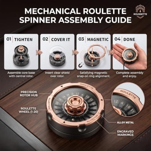 D20 Metal Fidget Spinner, Mekanisk Roulette DND Terning Spin til Voksne