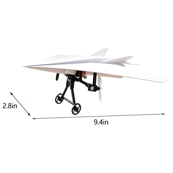 RC Pappersflygplanssats, DIY Elektriskt Flygplan med Gyrostabilisator (Två Batterier) Two Batteries