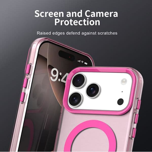 iPhone 17 Pro Max Deksel – Candy Magsafe PC Hybrid TPU, Rød RED