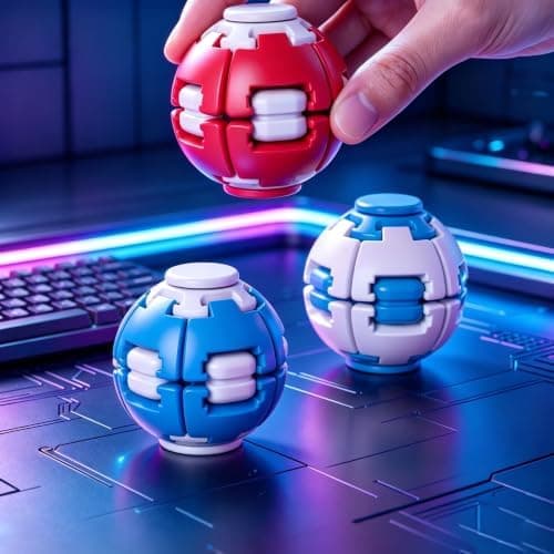 Tryk Spin Fidget Spinner-bold, Tryk & Spin Sensorisk Stressaflastende Fidget Roterende Bold, Bærbar Håndholdt Spinner-bold til Voksne, Kontor Skole Red