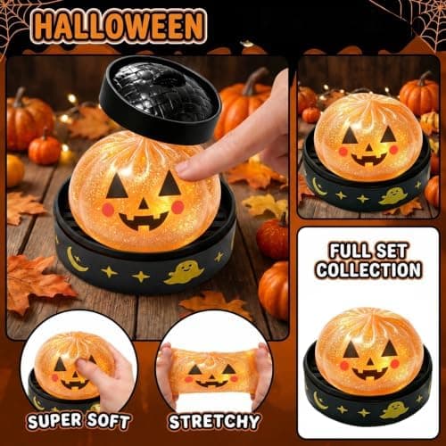 Halloween Spooky Ghost Dumpling Squishies Legetøj, Dumplings Stressbolde til Voksne Fidget Legetøj med Damper, Aflastning Fidget Sensorisk til Helligdage & 111#orange