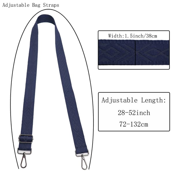 Axelremsväskor för handväskor Breda axelremsväskor Justerbar ersättningsbroderad handväskrem för handväskor Gunmetal Hardware-grey