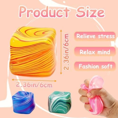 Squishy Fidget Legetøj 2-pak Jumbo Stress Terning Bulk Tilfældig Langsom Stigning Squishies Klemmelegetøj til Angstdæmpning Stressbolde til Voksne Sensorisk