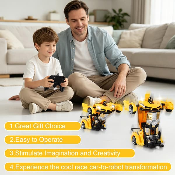Fjernstyret bil til drenge 4-12 år, 2.4GHz RC Transformer Robot Legetøj
