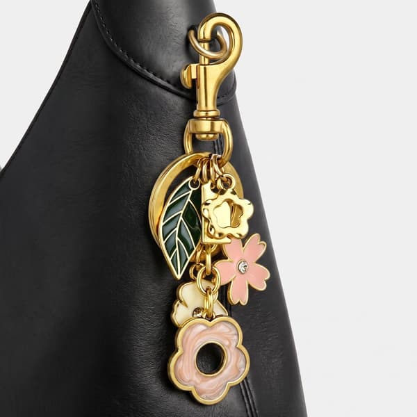 Väskberlocker för handväskor - Söt handväskkedjeberlock - Väskaccessoarer Berlocker för kvinnor Flower Charm - Gold