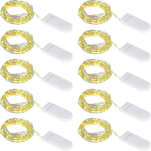 10 stk. LED String Lights Batteri, String Lights Små Med Batteri, 1m 10 Micro