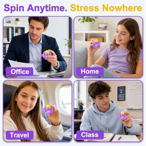 Tryck för att snurra Fidget Spinner HelixCore Spin Stressboll Sensoriska Fidgetleksaker Purple