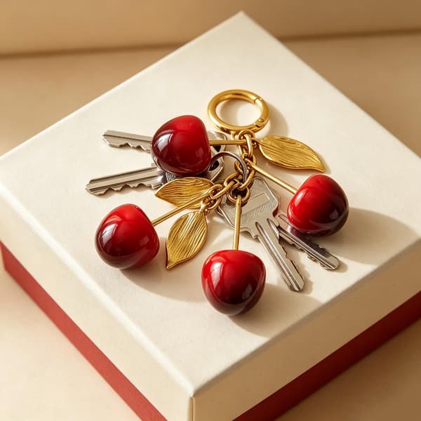 Väskberlock, söta handväskberlocker, väsktillbehörsberlocker, väskkedjor, handväskberlocker Cherries