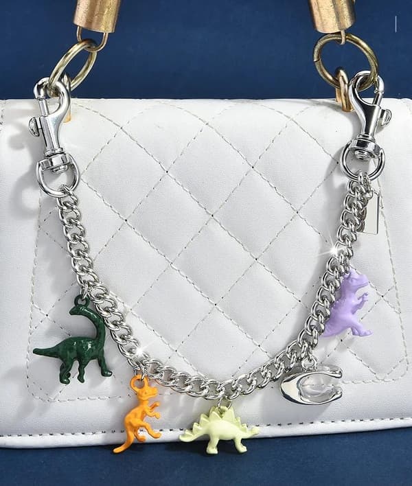 Väskberlocker för handväskor - Söt handväskkedjeberlock - Väskaccessoarer Berlocker för kvinnor C-dinosaur Chain - Silver