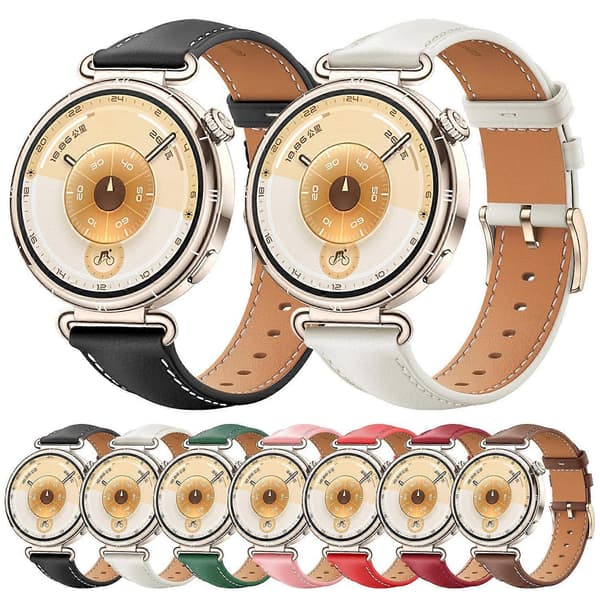 Til Huawei Watch GT 6 41mm blød læderurrem Silver Buckle