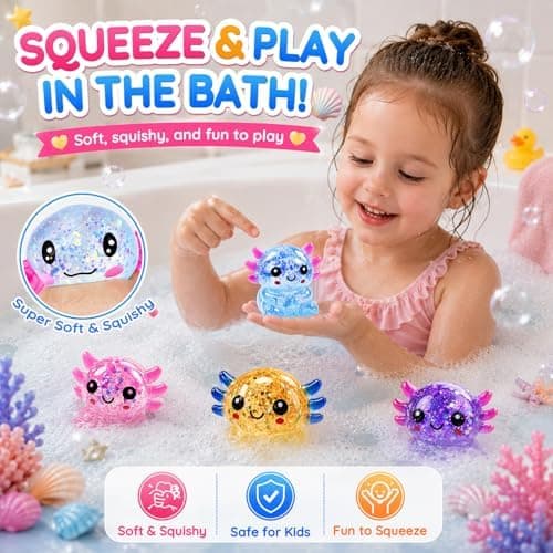 Glittrig Axolotl Squishy Leksak, Squishy Leksaker, Långsamt Stigande Squishy (Gul) Yellow
