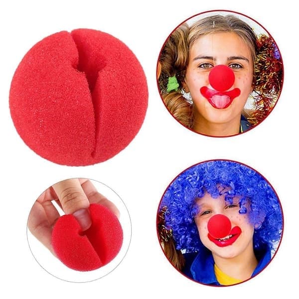 6 stk. klovnenæser multifunktionel rød næse med elastik cosplay-rekvisitter til børn og voksne karneval B