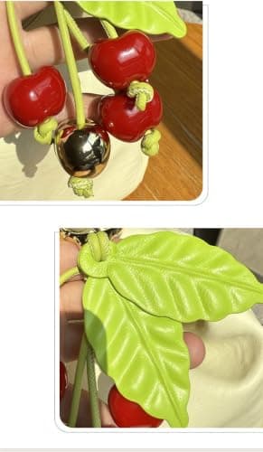Väskberlocker för handväskor - Söt handväskkedjeberlock - Väskaccessoarer Berlocker för kvinnor 4Cherries