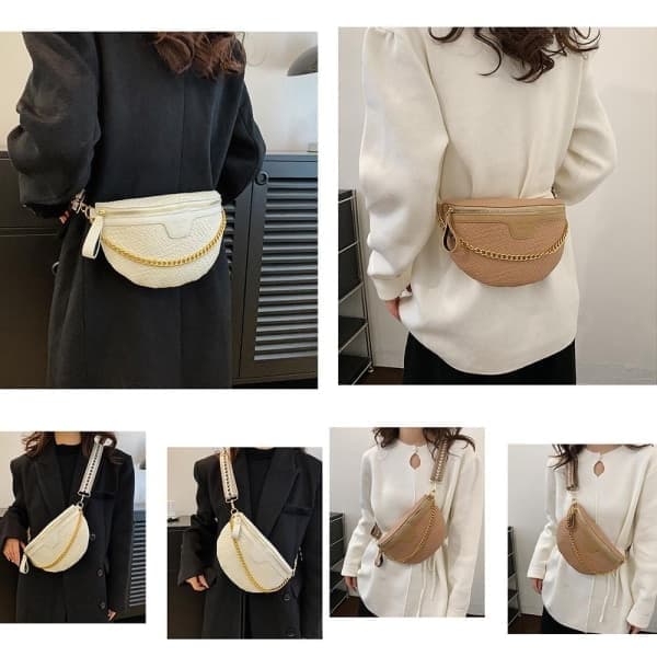 Dame Kæde Fanny Pack Taljetaske SORT