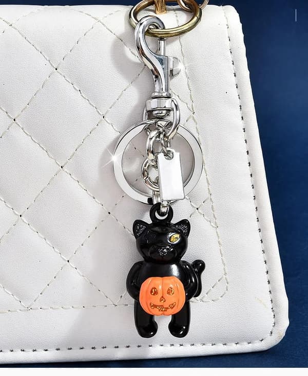 Väskberlock, söta handväskberlocker, väsktillbehörsberlocker, väskkedjor, handväskberlocker Black Cat-Silver