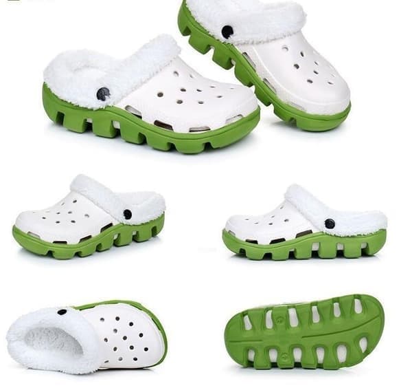 Afslappede havesko varme fluffy hjemmesko vinter, grøn, W5/W7 green W5/W7