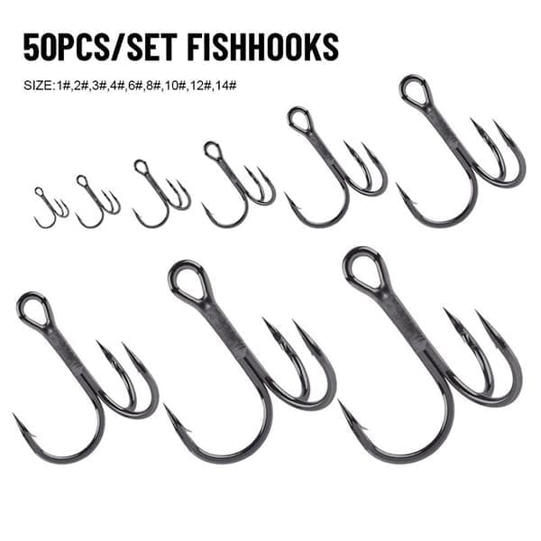 50 st/set Fiskekrokar Högkolstål 2 2 2 2