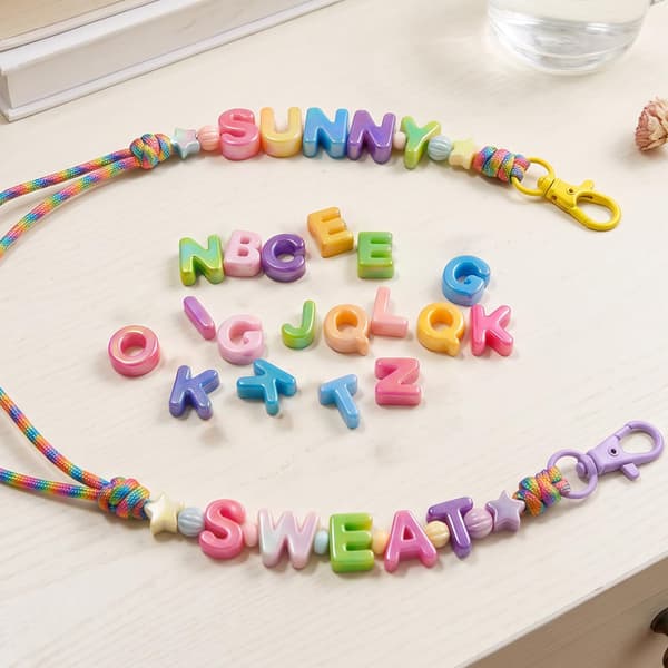 26 st C-bokstavspärlor Stora hål Tjocka bubbelalfabetspärlor Large Letter Beads C