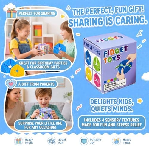 Silence Fidget Leker Flip Cube Fidget Leker Stille Fidget Leketøy 4 stk
