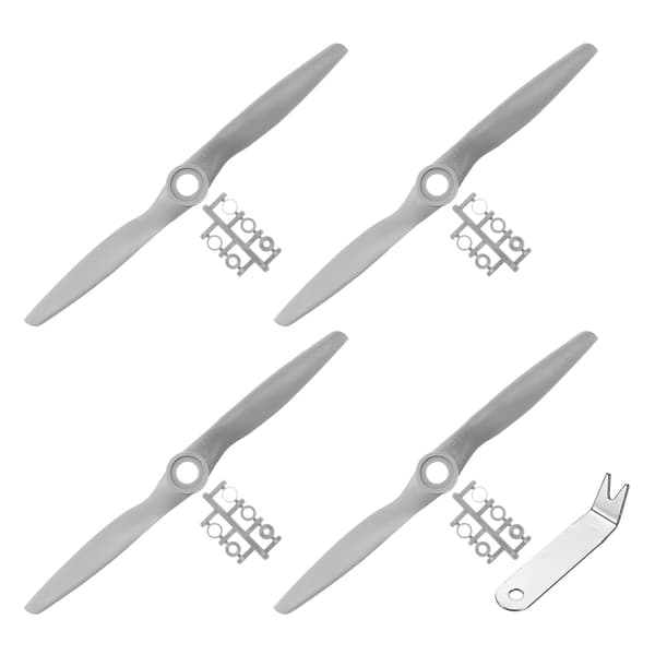 MECCANIXITY 5x5 tommer RC-propeller, 2-bladede propellbytter grå høyhastighetspropell med adapterringer og propellnøkkel for RC-fly 4 5" x 5"