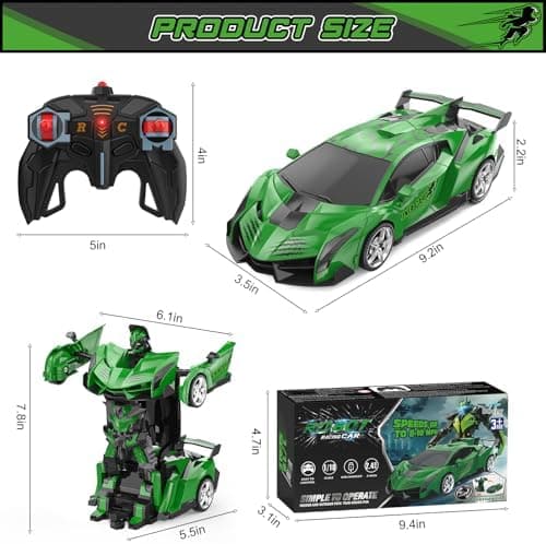 BLUEJAY Transform RC-biler for gutter 3-12, 2.4Ghz fjernstyrt bil Green
