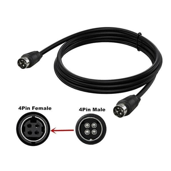 4-pin DIN hann til hann adapter forlengelseskabel for tilkobling av DVR og lydsystem 1m