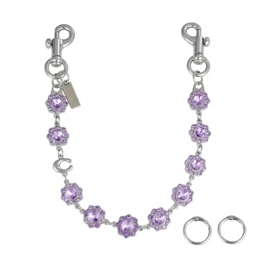 Väskberlocker för handväskor - Söt handväskkedjeberlock - Väskaccessoarer Berlocker för kvinnor Silver-violets-18in