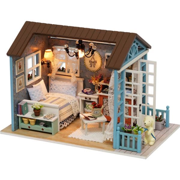 DIY Miniature Dukkehus Sæt 3D Træhus Værelse Håndværk