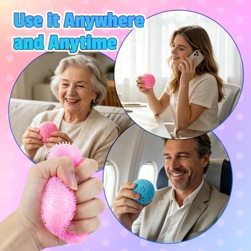 Fuzz Ball Squishy Stressbold, Fuzzball Squishy, Blødt Fidget Legetøj til Angstlindring, Sensorisk Squishy Bold Beroligende Taktilt Greb til Blød Stress Blue