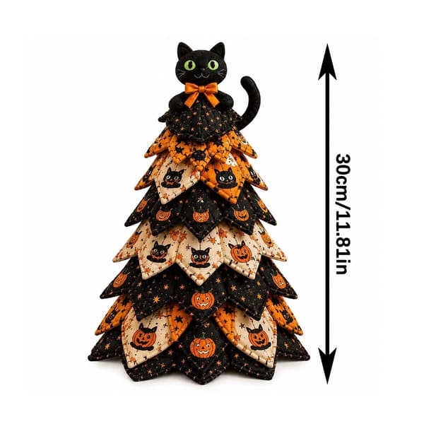 DIY Halloween-tilkkukangaspuusarja, 3D-ompeluartesetti Halloween-puu F
