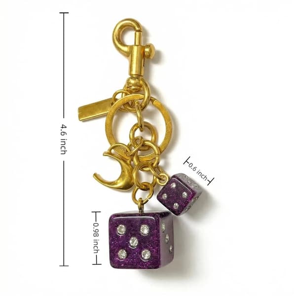 Väskberlock, söta handväskberlocker, väsktillbehörsberlocker, väskkedjor, handväskberlocker Purple-Dice