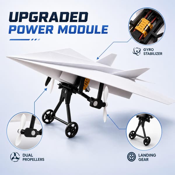 Uppgraderat DIY RC Pappersflygplanskit med Gyrostabilisator & Träningsflygplan (#2) #2