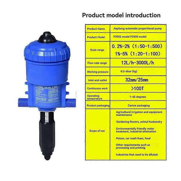 Gjødselinjektor - Kjemisk gjødseldispenser for husdyrbruk, proporsjonsdosering D 0.2*-2*