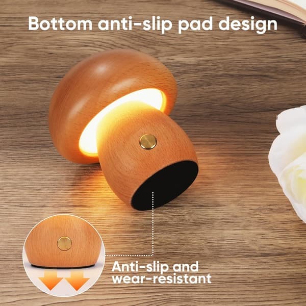 Topakning Tre-lamper Formet som Sopp, Bærbare Trådløse Mini-lamper med Oppladbart Batteri, Trinnløs Dimming
