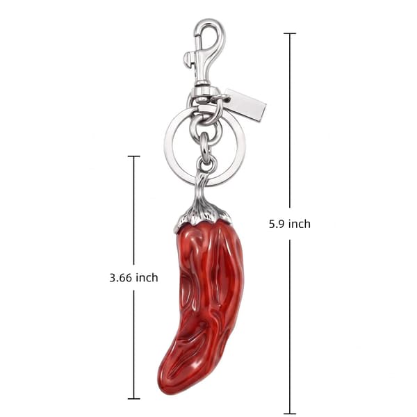Väskberlock, söta handväskberlocker, väsktillbehörsberlocker, väskkedjor, handväskberlocker Red Chili Pepper - Silver