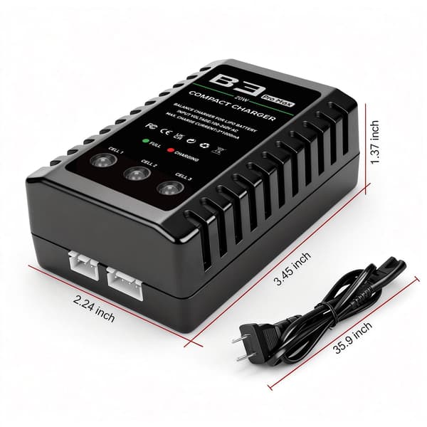 LiPo batterioplader 2S 3S balanceoplader til 7.4V 11.1V RC legetøj og model White-green