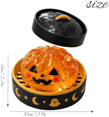 Halloween Spooky Ghost Dumpling, Farverige Dumplings Stressbolde med Mad Damper (Sort) Black