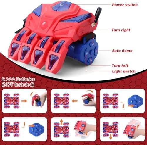 Bevegelsessensor RC Stuntbil 2.4GHz Helkroppslys Dobbeltsidig RC-biler Dual Control Red